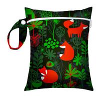 Neperšlampamas 16x20cm daugiafunkcionalus skalbiamas vystyklų ir higieninių servetėlių laikymo maišelis Single pocket 16*20cm green