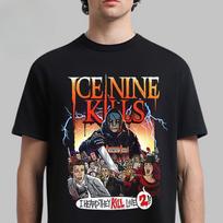 Ice Nine Kills Juoko takelis Džokerio veidas Siaubas Šypsena laimės Didelis logotipas Marškinėliai Aukštos kokybės prabanga 4XL black