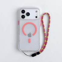 Tech-21 FlexPro gofruotas skaidrus MagSafe dėklas IPhone17Pro Max Air magnetiniam belaidžiam įkrovimui, apsaugantis nuo dulkių iPhone17 Pro Max raudona