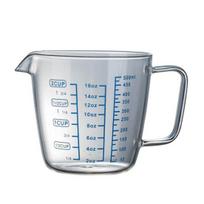 250ml/500ml Karščiui atsparus stiklinis matavimo puodelis Pieno vandens svarstyklės Mikrobangų krosnelės įrankis 500ML white