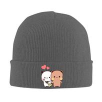 Cute Bubu Dudu Beanie Hats Kawaii Bear Bonnet Hats Unisex Women Trendy Outdoor Knitting Hat Spring Design Elastic Caps One Size gray