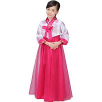 1 Komplektas Korėjietiškas Hanbok Mergaičių Šokių Kostiumų Rinkinys Išskirtinio Siuvinėjimo Dizaino Drabužiai Pasirodymams Fotografijai 150CM balta
