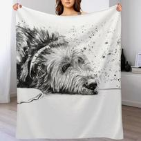 Airių vilkogaudalis pledas Visų sezonų lengvas minkštas pledas lovai 150x125cm(60x50in) white