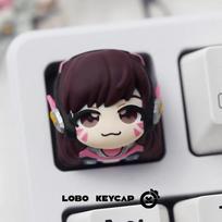 Latest Overwatch D.Va Kiriko Resin Keycaps -  Custom Mechanical Keyboard Keycaps, Cute Gaming Peripheral Present For Girls black