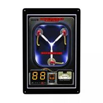 HD Tin Sign Vintage Back to the Future Wall Decor  Retro Flux Capacitor Delorean Time Machine Metal Poster for SciFi Movie Fan 20x30cm（7.8x11.8inch） blue