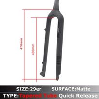 MTB Full Carbon Fiber Fork Straight Tapared Tube Bicycle Fork 9*100mm Quick Release,26 /27.5/29 Inch Bicycle Rigid Fork 29er-tape tube-QR gray