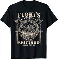 Flokis Shipyard Kattegat Nordic Norse Myth TShirt 100 Cotton ONeck Short Sleeve Summer Casual Mens Tshirt Streetwear M gray