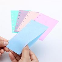 A7 Colorful Binder Notebook Accessories Removable Notebook Book Core 6-hole Cash Budget PP Bag Office Stationery (as the picture,A7) white