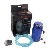Universal Engine Breathable Kettle Polish Baffled Oil Catch Can Aluminum Compact Engine Air Oil Separator for Tank Reser mėlyna