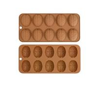 2Pcs Brains Silicone Molds Fondant Chocolate Molds Holiday Baking Decorating Tool Making Mousses Cake Molds Enduring 1 brown