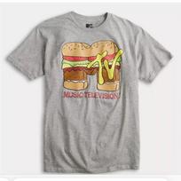MTV Music Television Burger Graphic Tee Shirt New M beige