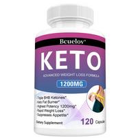 Bcuelov Keto BHB Capsules, goBHB Ketones 1200mg, Weight Management Support, Triple BHB, 120 Caps 120 capsules pink