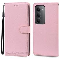 POCO M7 dėklas Xiaomi Poco M7 4G dėklas Piniginė Atverčiamas odinis dangtelis Poco M7 telefono dėklui PocoM7 Poko M7 M 7 Dangtelis Coque Fundas For Poco M7 4G rožinė