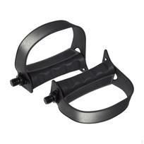 Exercise Bike Pedals with Straps 1/2- 9/16-Inch Spindle Pedal Indoor Stationary Short 12.7mm spindle black