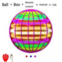 Rechargeable Led Flying Ball Boomerang Hover Ufo Magic Toy Stress Relief Fidget Spinner Fly Nova Orb For Children Christmas Gift rožinė