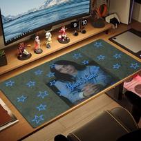 Billie Eilish Custom Name Large Size Mouse Pad Large Gaming Table Cushion Non-slip Laptop Tablet Big Mousepad XXL Mat Mini PC Playmat With Lock edge 30cmx60cm(11.8x23.6inch) brown