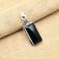 Black Onyx  Gemstone Jewelry Handmade 925 Sterling Silver Pedant For Wedding Gift 1.85 Inches juoda