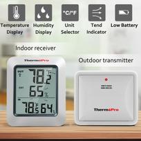 ThermoPro TP60C 60M Belaidis Skaitmeninis Vidaus Lauko Termometras Higrometras Meteorologinė Stotis Namams white