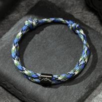 Vyriškas Kalno Logotipas Paracord Apyrankė Reguliuojama Camo Virvės Apyrankė Lauko Žygis Išgyvenimo Papuošalas Riešo Aksesuaras Universalus gray