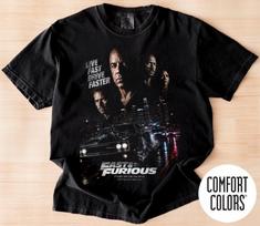 Comfort Colors The Fast and The Furious, Street Racing Action Movie Tee, Paul Walker Graphic, Car Culture Film Merch Gift for Fan T-Shirt FD 110 black