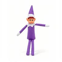 Elfas Ant Lentynos Kalėdų Elfo Lėlė Dekoras Veltinio Figūrėlė Šventiniam Eksponavimui Purple