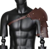 Apsiausto Odinė Diržų Sistema Dviguba Peties Viduramžių Vikingų Sargybiniai Helovino Cosplay Brown right shoulder gray