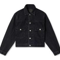 Levis Lapel Single-Breasted Short Fashion Versatile Long Sleeve Denim Jacket Women jackets Black A5884-0002 S black
