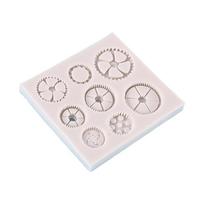 Chocolate Moulds Gears Shaped Baking Molds Fondant Moulds Cake Molds Silicone Material Perfect Gift for DIY Baking Lover gray