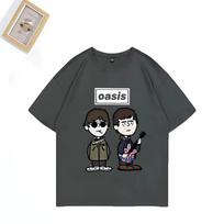 Oasis Live 25 Turo Marškinėliai Vasaros Banga Per dydžio Laisvalaikio Apvalia Kaklo Trumpomis Rankovėmis Marškiniai Grynos Medvilnės Gerbėjų Dovana Berniukų Drabužiai 140 black