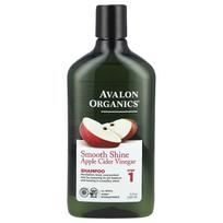 Avalon Organics, Shampoo, Smooth Shine, Step 1, Apple Cider Vinegar, 11 fl oz (325 ml) black