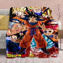 Dragon Ball Anime Flanelinis pledas - Minkštas šiltas Puikiai tinka sofai, patalynei, stovyklavimui, kelionėms, biurui, namų dekoravimui -QJY 75x90cm black
