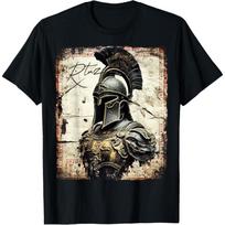 Greek Sparta Helmet Warrior Soldier Spartan T-Shirt XXXXXL juoda