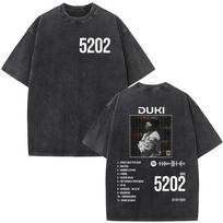 Rapper Duki 5202 MIXTAPE Album Vintage Washed T Shirts Men Women Fashion Hip Hop T-shirt Cotton Casual Short Sleeve T-shirts Top 3XL įvairiaspalvis