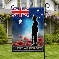 Australian Veteran Lest We Forget Honor Australian Veterans ag Garden ag GNN ZZJ WWL EEL 12x18inch blue