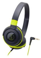 Audio-Technica ATH-S100 BGR STREET MONITORING Portable On-Ear Headphones, DJ-Style Swivel, Black/Green