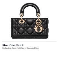 DIOR Lady D Joy Lambskin Handbag Extra Mini Women's Black S0910ONGE-M900 One Size 2 black