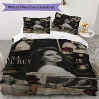 Lana Del Rey Pattern Bedding uilt Set uilt Cover Pillowcase Home Decoration Birthday Gift (1 * duvet cover + 2 * pillowcase without core) 200x220cm gray