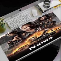 Custom Name Fast & Furious Theme Mouse Pad, Non Slip Rubber Base, Multifunctional Office & Home Decor, Perfect for Workspace Personalization. 30cmx60cm white