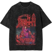 Scream Bloody Gore Accessories Shirts Washed Style Men Women Tshirts Vintage Top Tees Streetwear S black