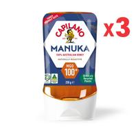 3 X Capilano Manuka Honey MGO 100+ Upside Down (Tube) 250g 3 pcs 250g