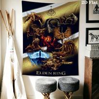 Elden Ring Might Wall Hanging Printed Fabric Blanket Decorative Tapestries for Bedroom Living Room Home Decor 100cm x 150cm brown