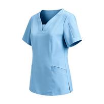Oral Health Dental Clinic Short Sleeve Scrub Top L white