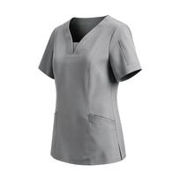 Oral Health Dental Clinic Short Sleeve Scrub Top XXL gray