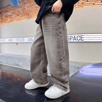 Boys Casual Loose Straight Wide Leg Denim Long Pants For Big Kids 170cm ruda
