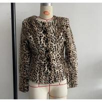 Women Print Faux Fur Jacket Mandarin Collar Chinese Frog Closure Cropped Vintage Y2K Slim Fit Coat Ladies Outerwear XXS gray