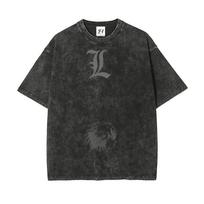 Death Note L Lawliet Anime Graphic Tee Men Women Short Sleeve Clothing Washed Cotton Tshirt Casual T-shirt Vintage Streetwear XXL juoda
