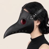Suaugusiųjų Helovino Maro Varnos Daktaro Kaukė, Juoda Dirbtinė Oda Steampunk Paukščio Snapas Cosplay Kostiumas, Paukščio Kaukė su Snapu black