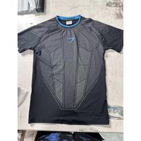 GYMSARK Onyx Mens Running Tight Short Sleeve T-Shirt Breathable Gym Workout Top XL gray