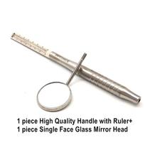 Dantų burnos veidrodis Odontoskopas Burnos priežiūra Dantų valymas Apžiūra Higiena Stiklas Veidrodinio veidrodžio rankena 1 set A ruler handle