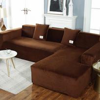 Velvet pliušinis L formos sofos užvalkalas svetainei elastingas baldas sofos užvalkalas Chaise Longue kampinis sofos užvalkalas elastingas 1 seater